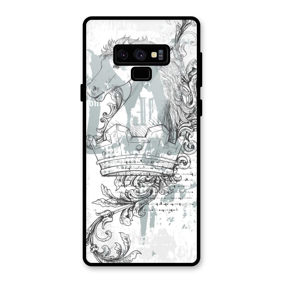 Designous Vintage Glass Back Case for Galaxy Note 9