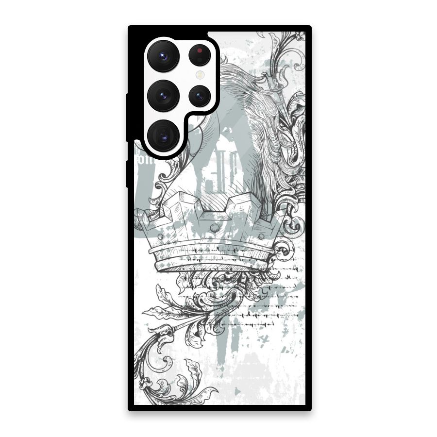 Designous Vintage Glass Back Case for Galaxy S22 Ultra 5G