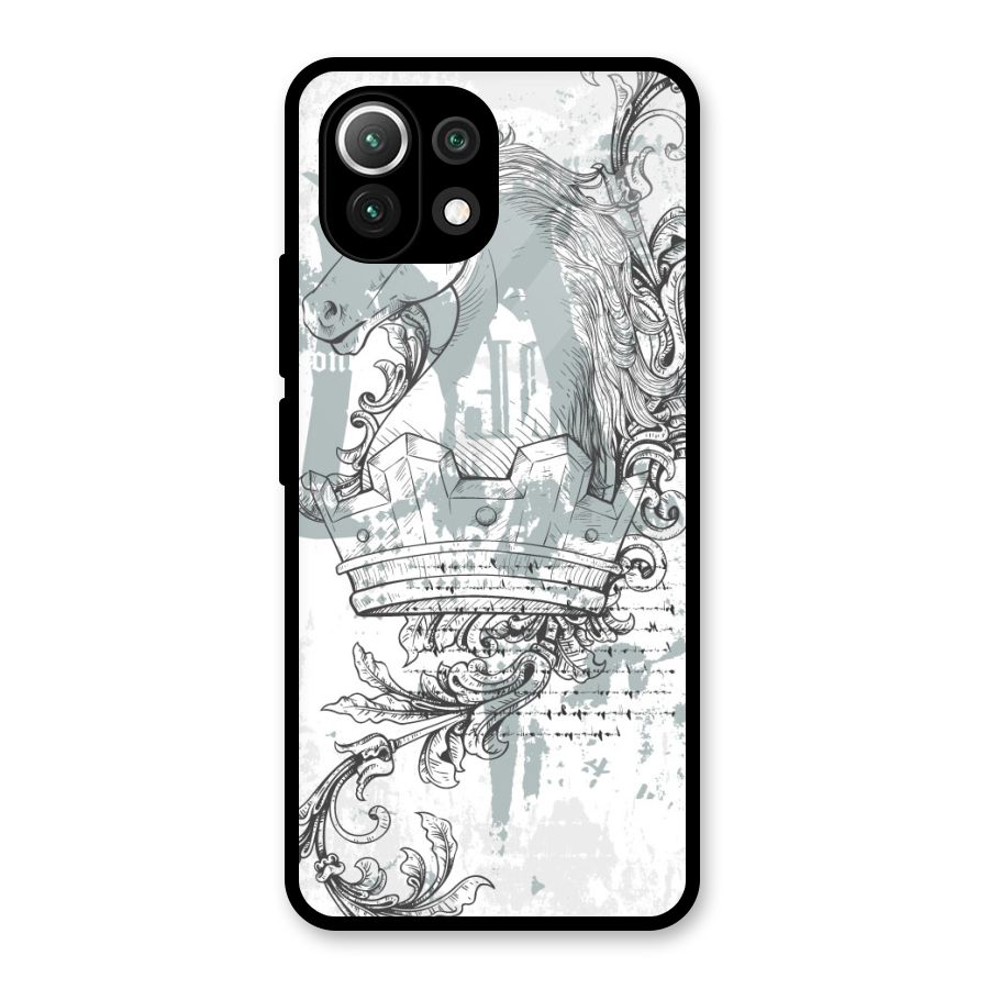 Designous Vintage Glass Back Case for Mi 11 Lite NE 5G