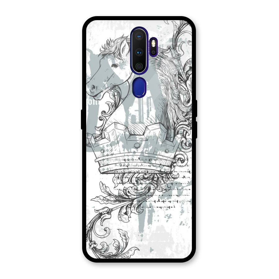 Designous Vintage Glass Back Case for Oppo A9 (2020)
