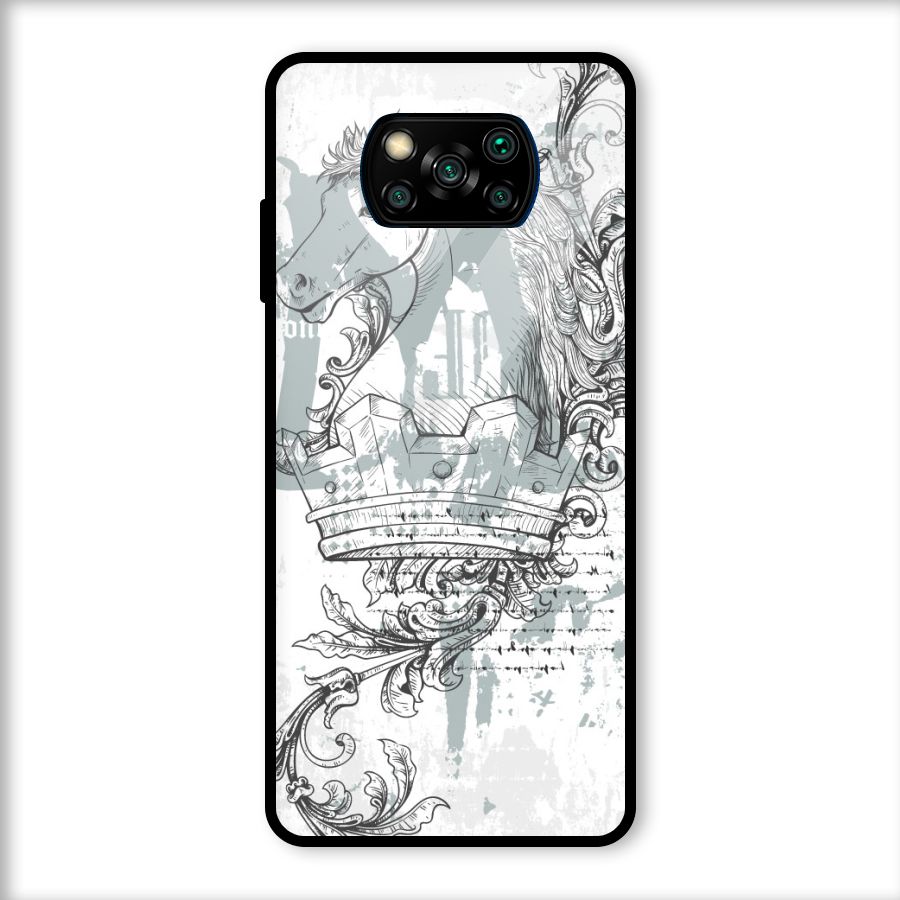 Designous Vintage Glass Back Case for Poco X3