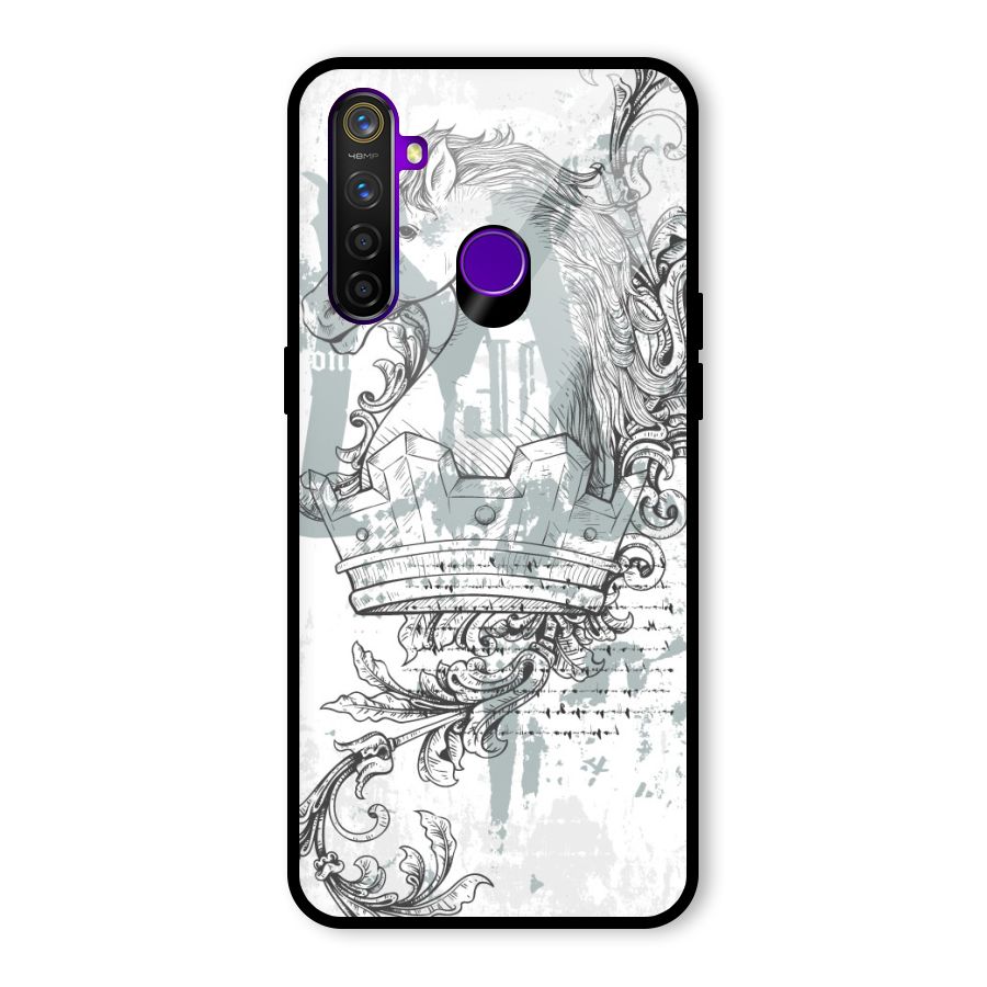 Designous Vintage Glass Back Case for Realme 5 Pro