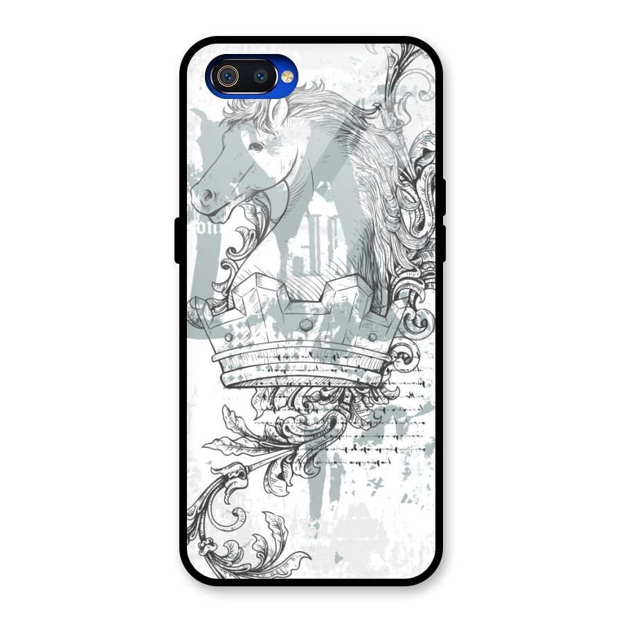 Designous Vintage Glass Back Case for Realme C2
