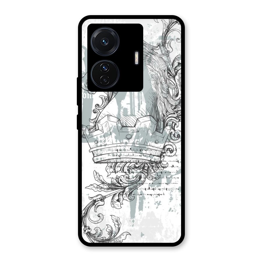 Designous Vintage Glass Back Case for Vivo T1 Pro