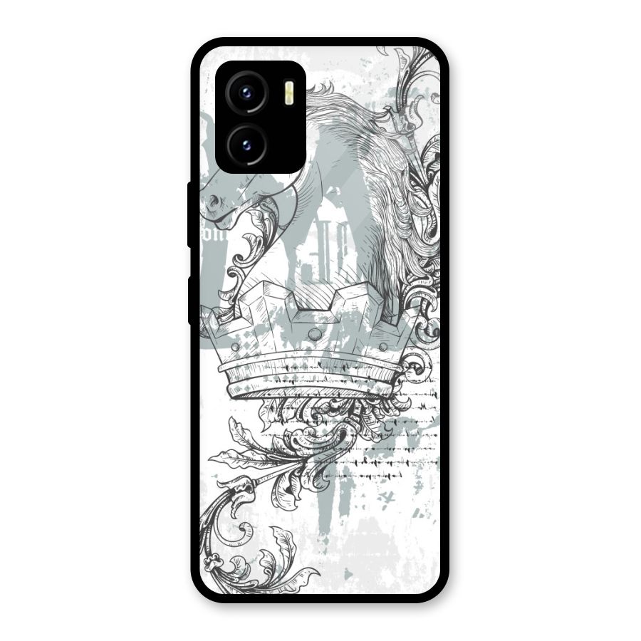 Designous Vintage Glass Back Case for Vivo Y15s