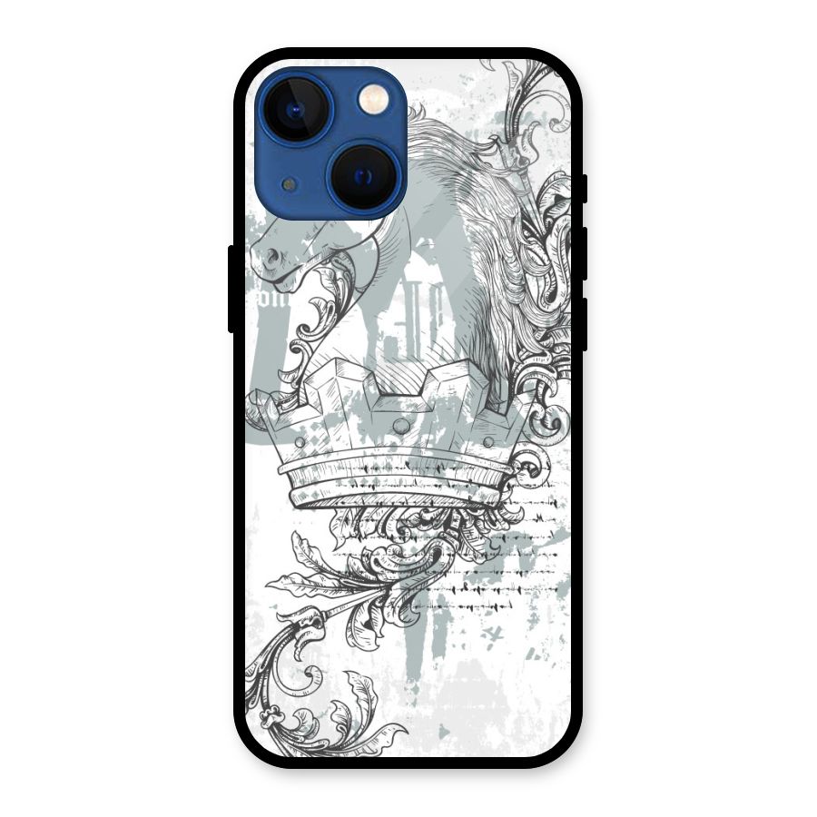 Designous Vintage Glass Back Case for iPhone 13 Mini