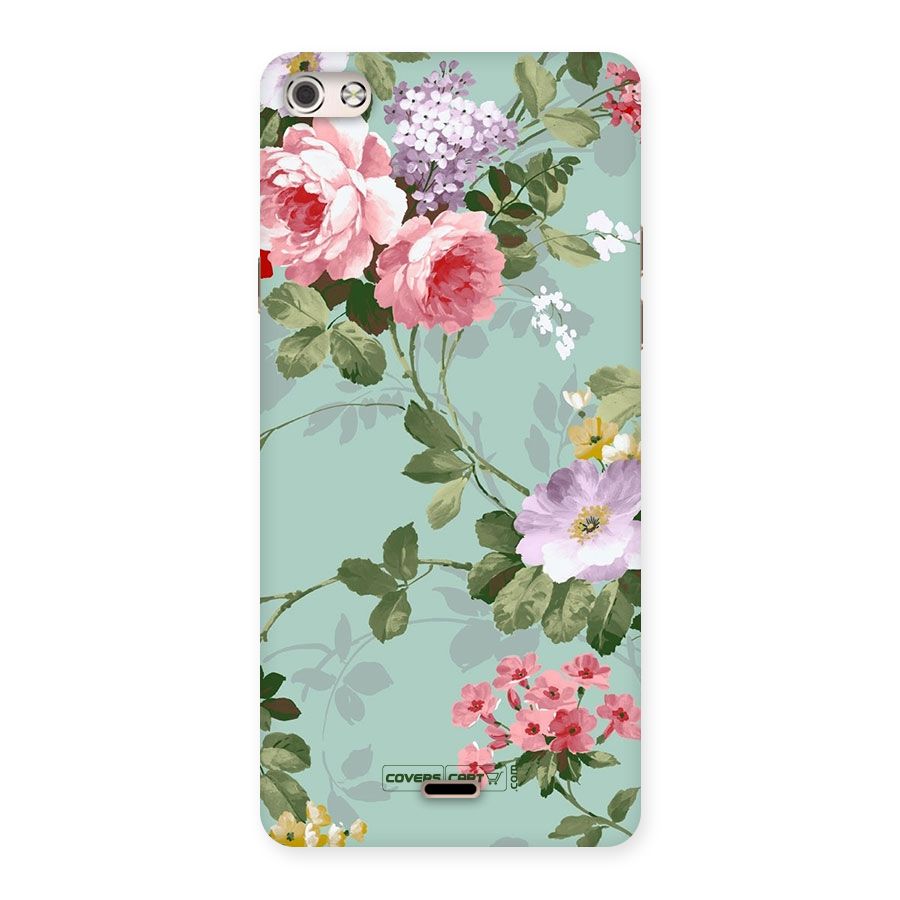 Desinger Floral Back Case for Micromax Canvas Silver 5