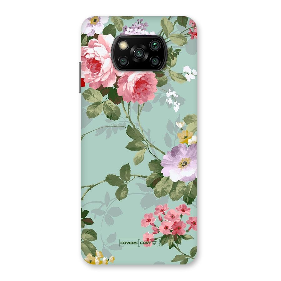 Desinger Floral Back Case for Poco X3