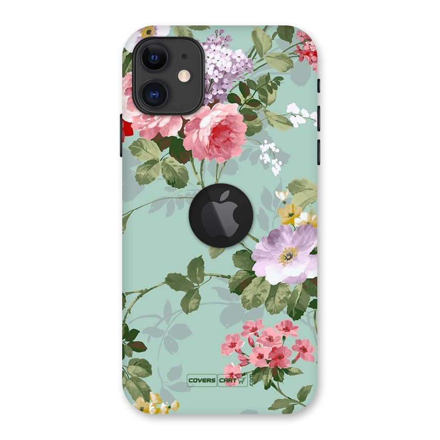 Desinger Floral Back Case for iPhone 11 Logo Cut