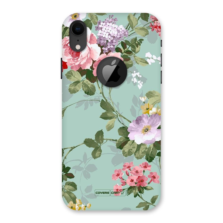 Desinger Floral Back Case for iPhone XR Logo Cut