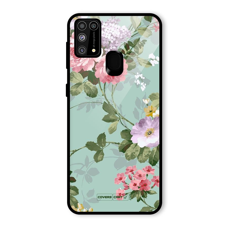 Desinger Floral Glass Back Case for Galaxy F41