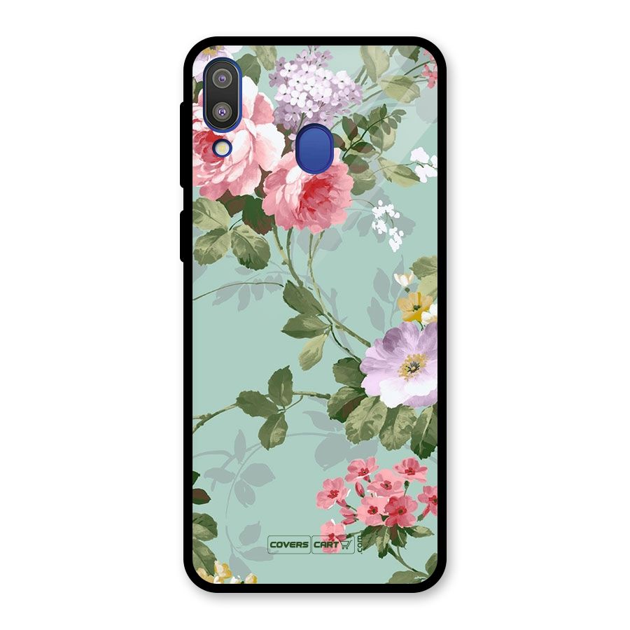 Desinger Floral Glass Back Case for Galaxy M20