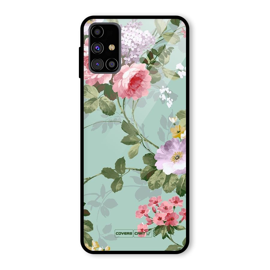 Desinger Floral Glass Back Case for Galaxy M31s