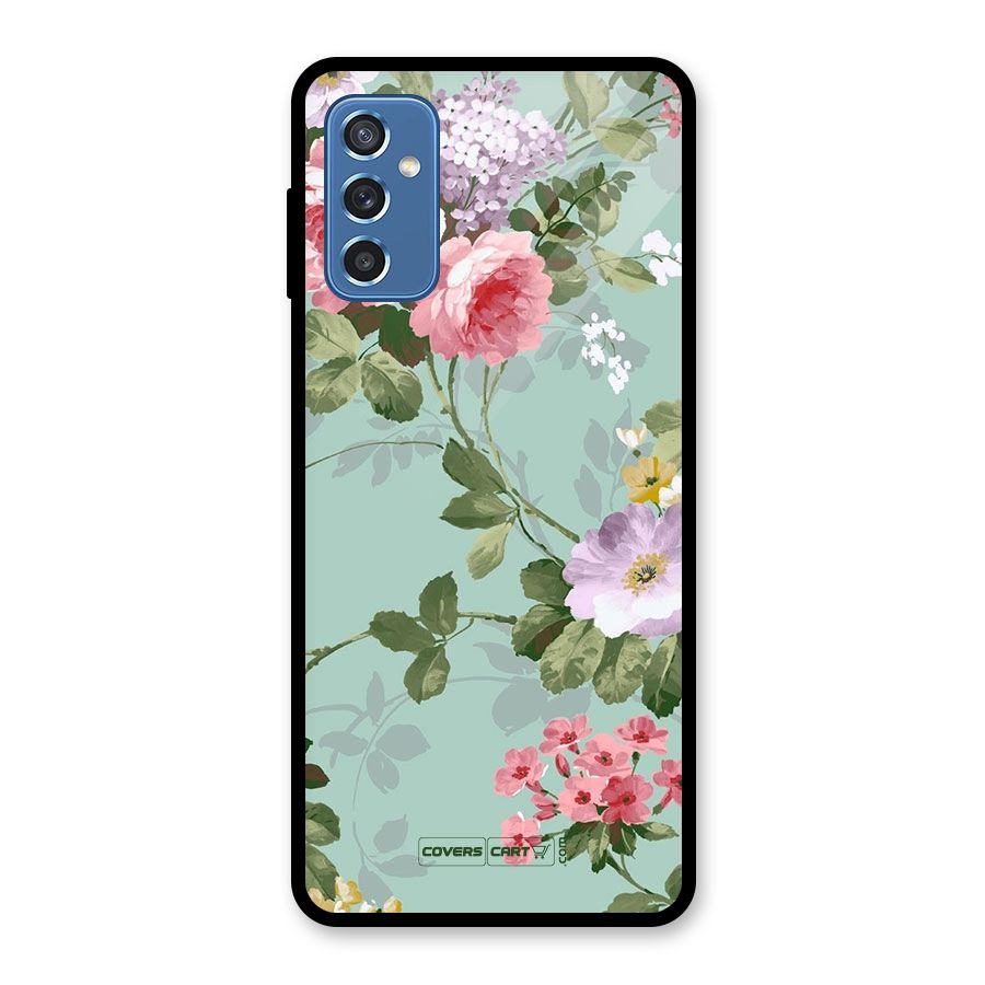 Desinger Floral Glass Back Case for Galaxy M52 5G