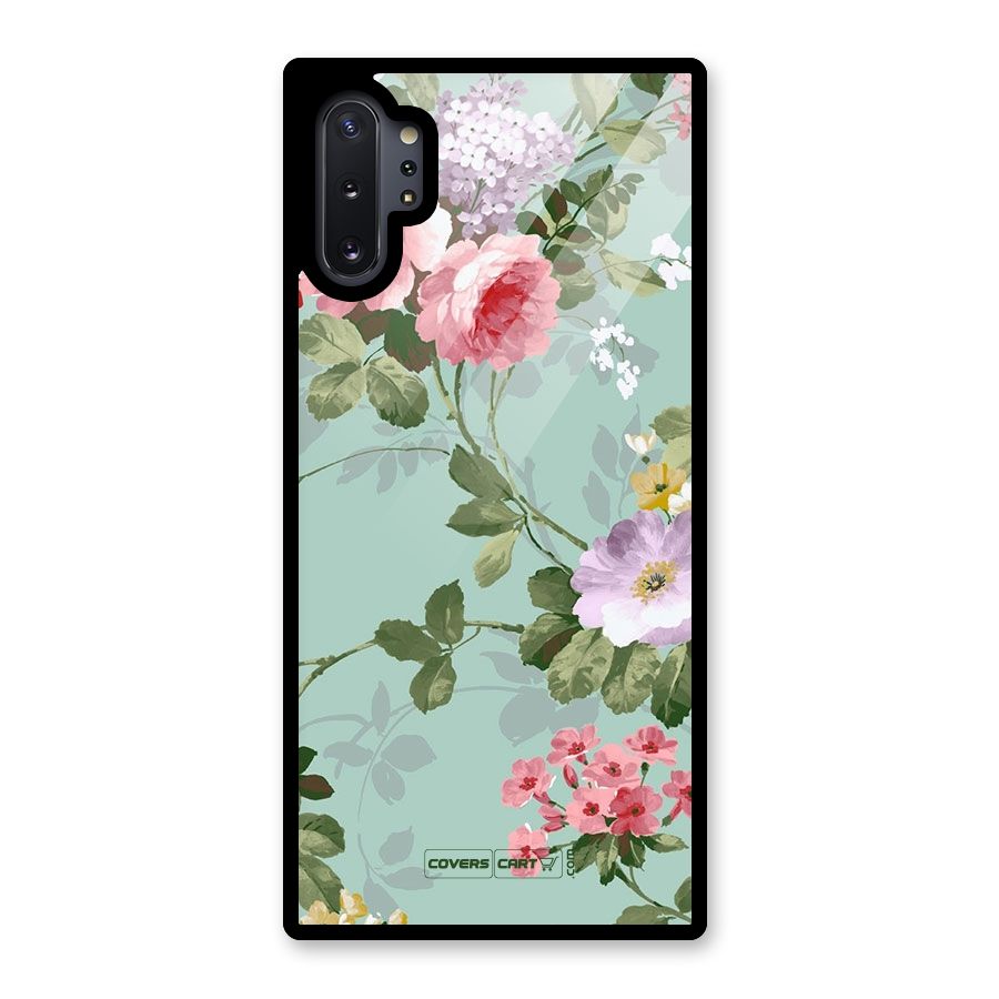 Desinger Floral Glass Back Case for Galaxy Note 10 Plus
