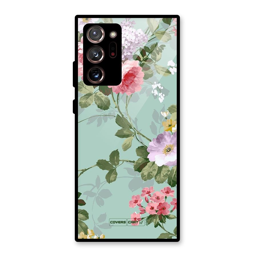Desinger Floral Glass Back Case for Galaxy Note 20 Ultra