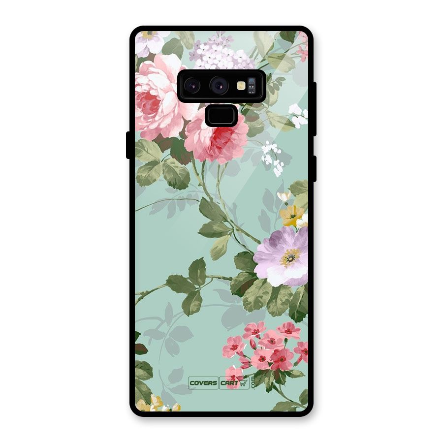 Desinger Floral Glass Back Case for Galaxy Note 9