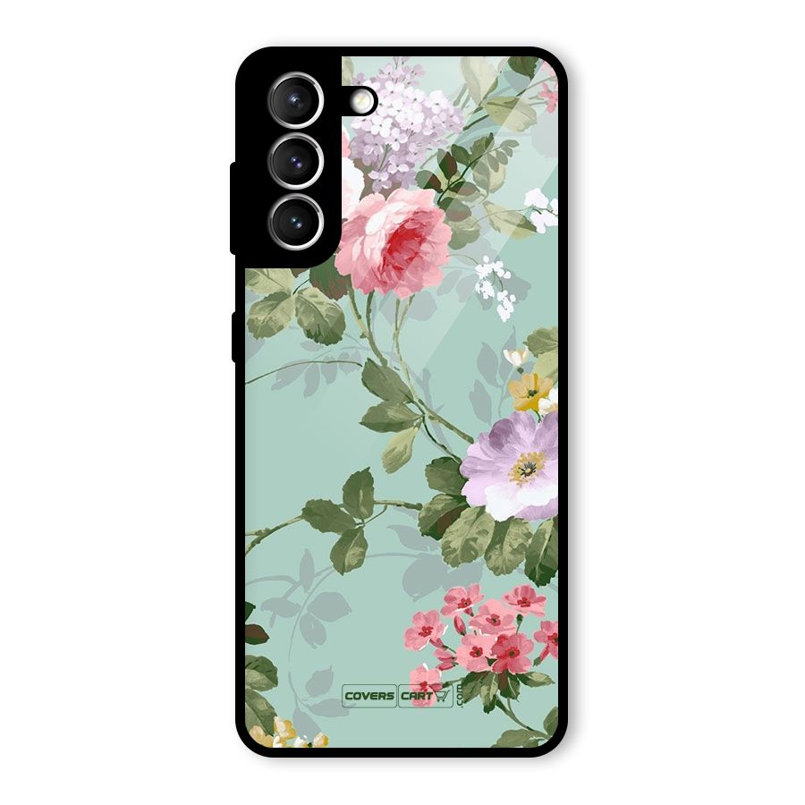 Desinger Floral Glass Back Case for Galaxy S21 5G