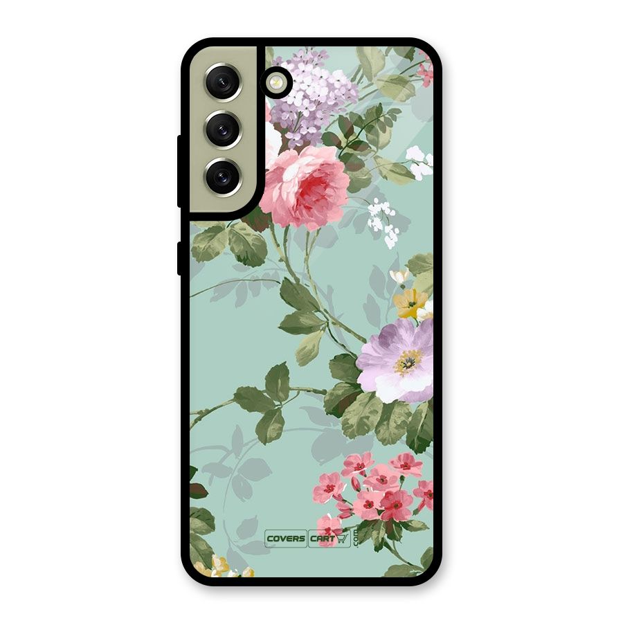 Desinger Floral Glass Back Case for Galaxy S21 FE 5G