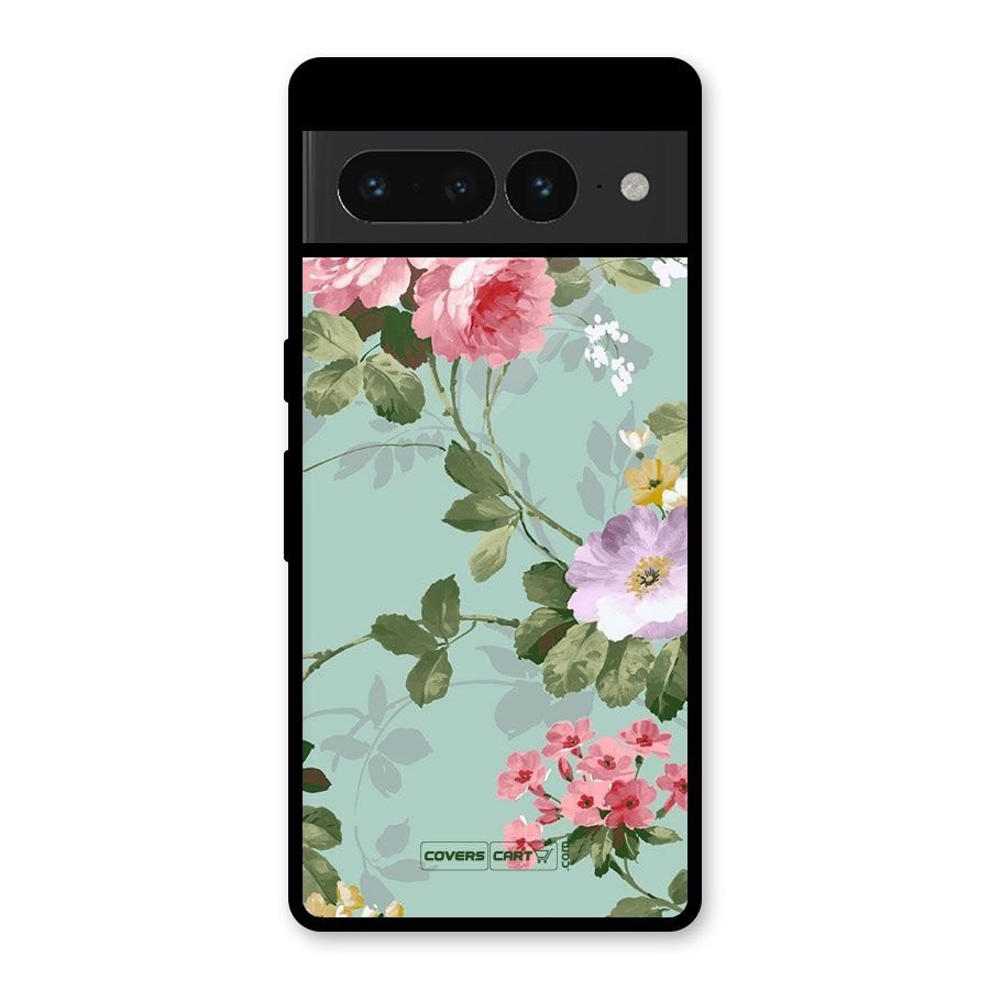 Desinger Floral Glass Back Case for Google Pixel 7 Pro