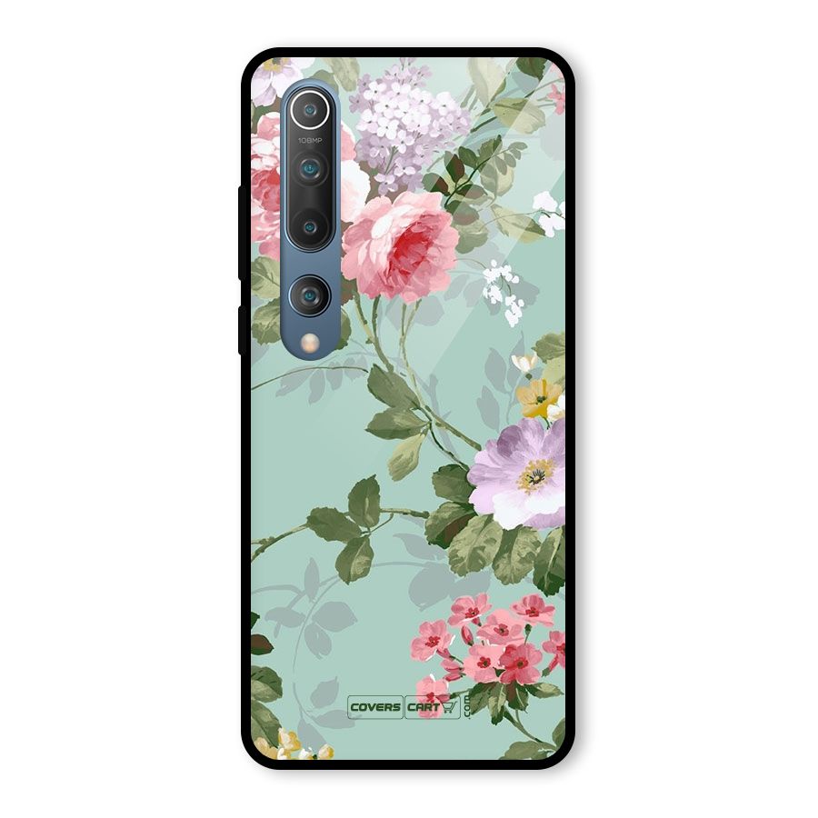 Desinger Floral Glass Back Case for Mi 10