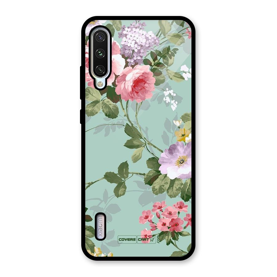 Desinger Floral Glass Back Case for Mi A3