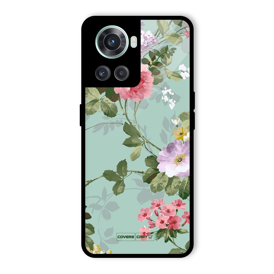 Desinger Floral Glass Back Case for OnePlus 10R