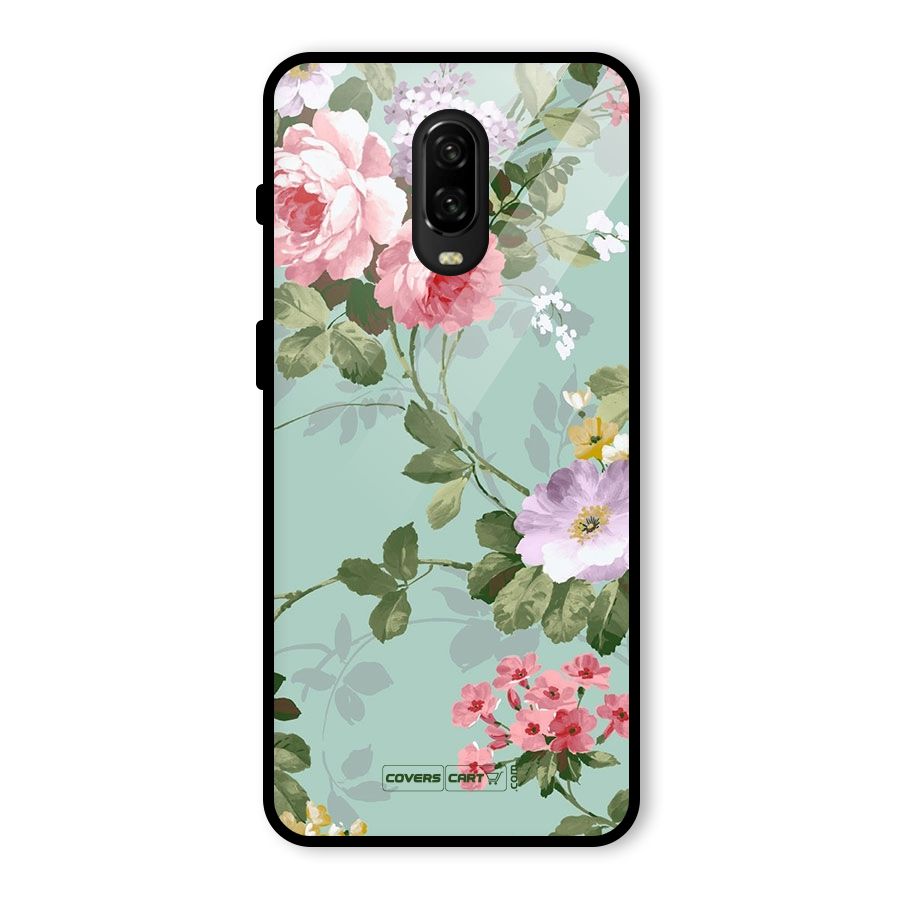 Desinger Floral Glass Back Case for OnePlus 6T