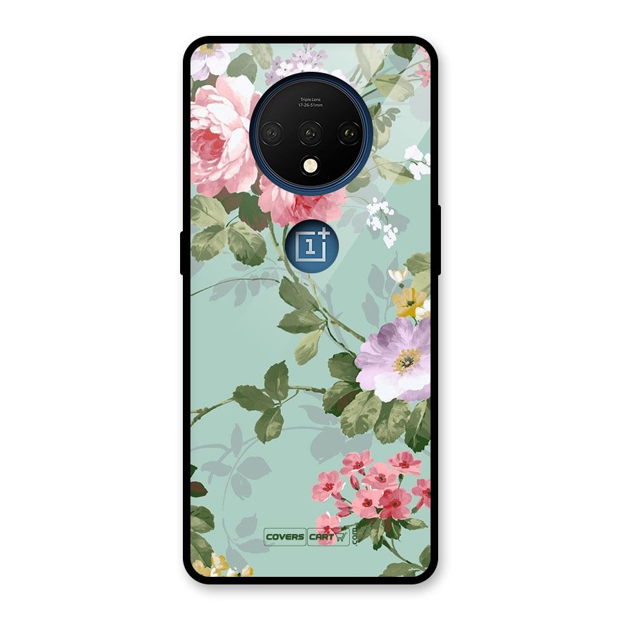 Desinger Floral Glass Back Case for OnePlus 7T