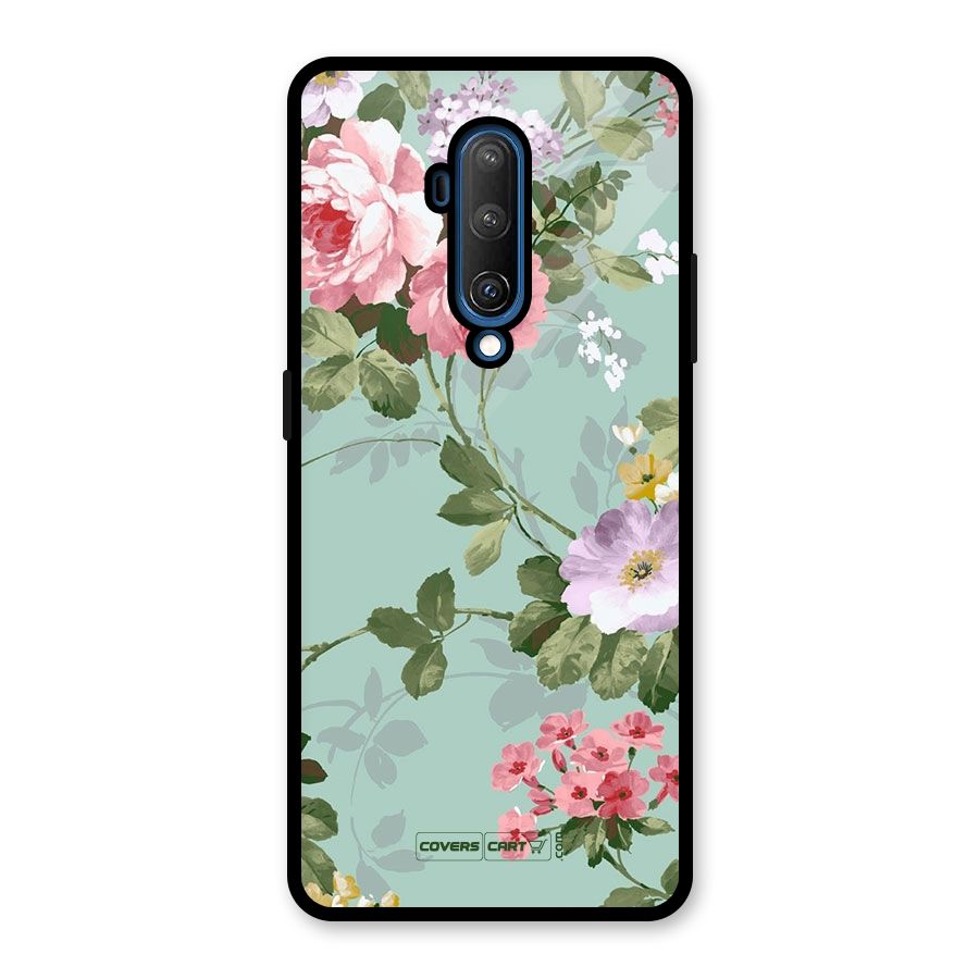 Desinger Floral Glass Back Case for OnePlus 7T Pro
