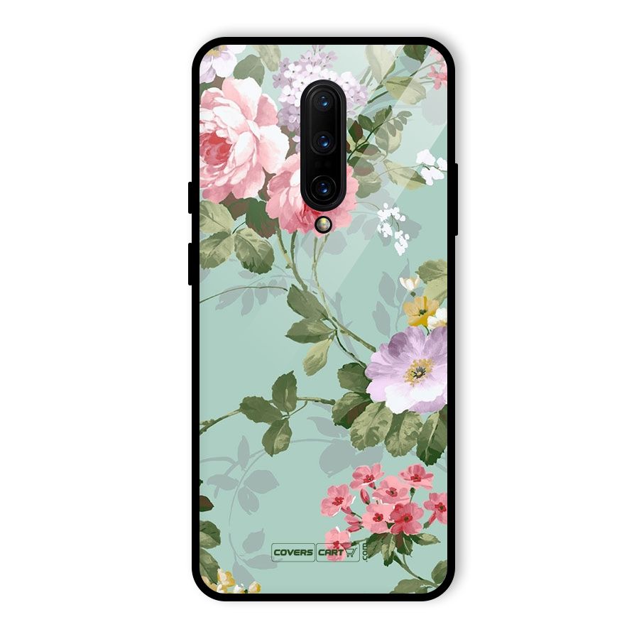 Desinger Floral Glass Back Case for OnePlus 7 Pro