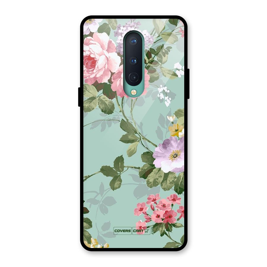 Desinger Floral Glass Back Case for OnePlus 8