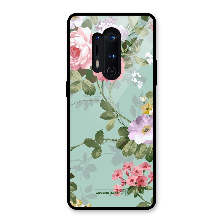 Desinger Floral Glass Back Case for OnePlus 8 Pro