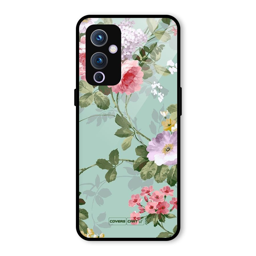 Desinger Floral Glass Back Case for OnePlus 9