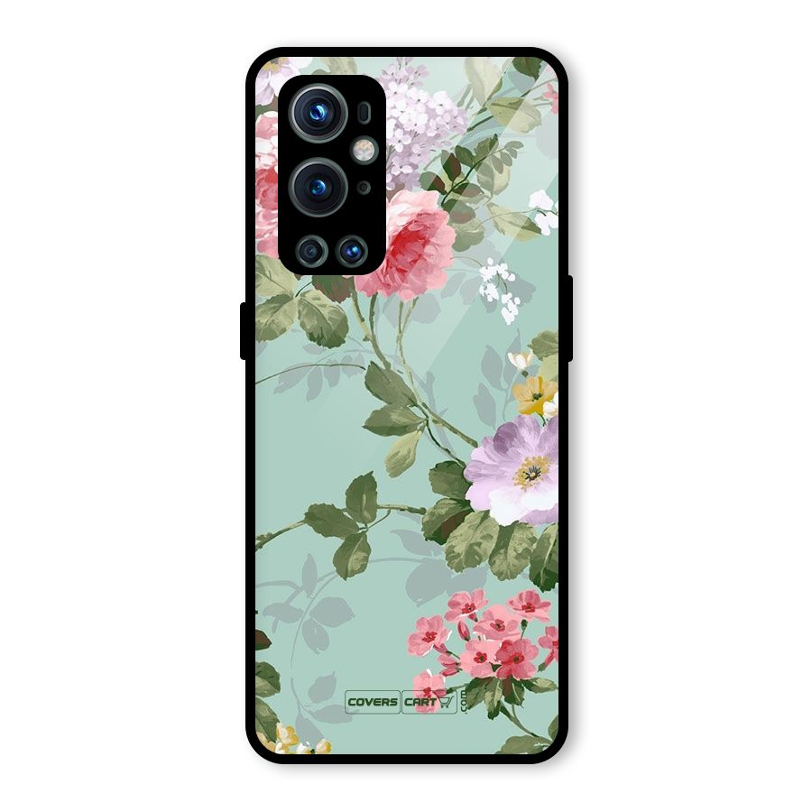 Desinger Floral Glass Back Case for OnePlus 9 Pro