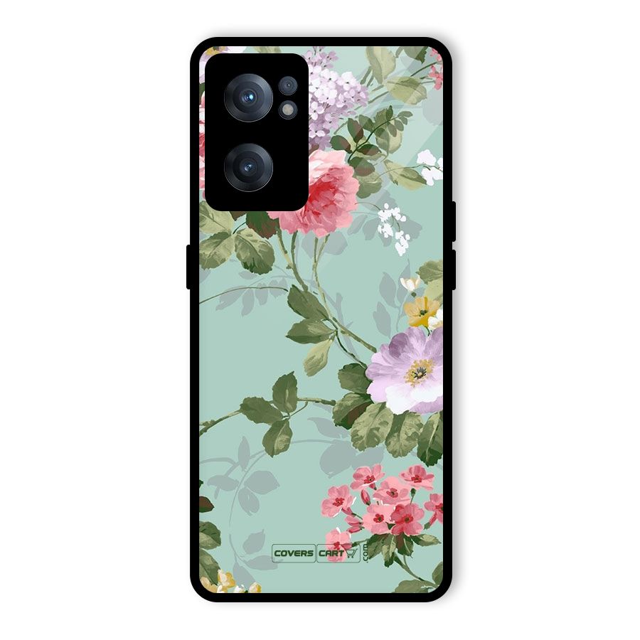 Desinger Floral Glass Back Case for OnePlus Nord CE 2 5G