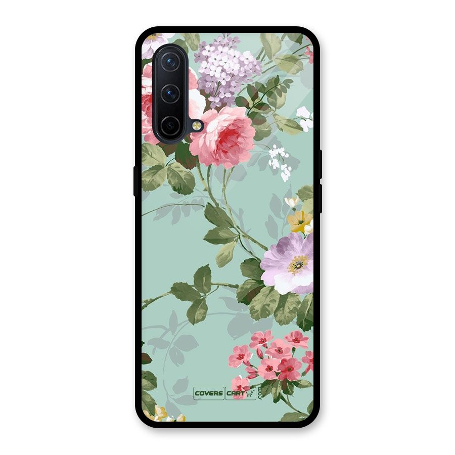 Desinger Floral Glass Back Case for OnePlus Nord CE 5G