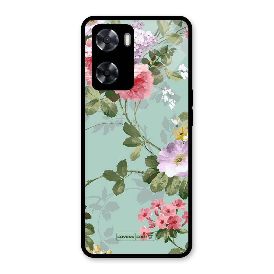 Desinger Floral Glass Back Case for Oppo A57 2022