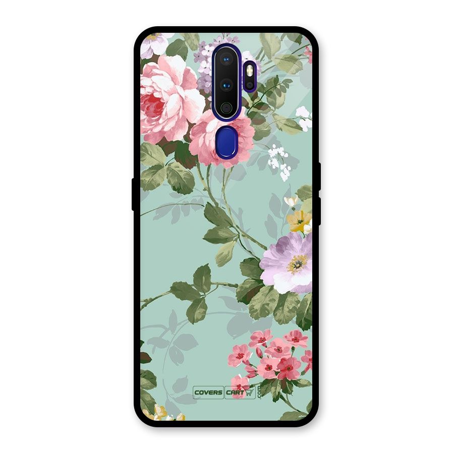 Desinger Floral Glass Back Case for Oppo A9 (2020)