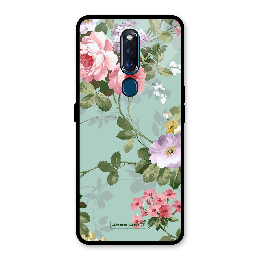 Desinger Floral Glass Back Case for Oppo F11 Pro