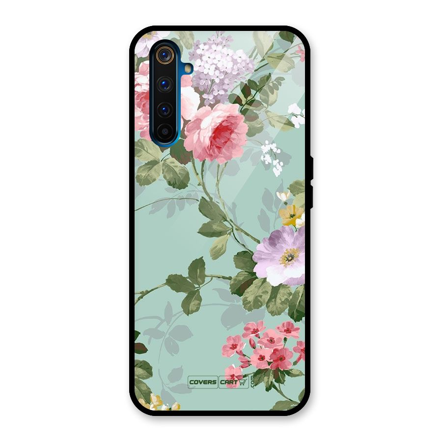 Desinger Floral Glass Back Case for Realme 6 Pro