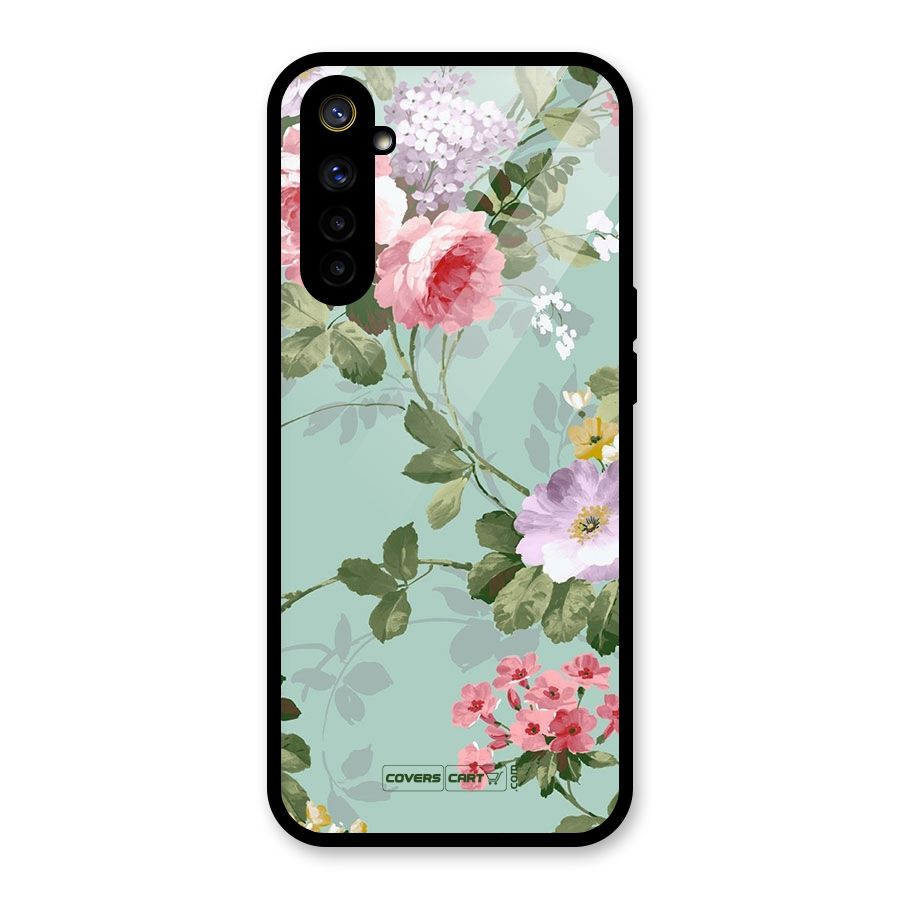 Desinger Floral Glass Back Case for Realme 6i