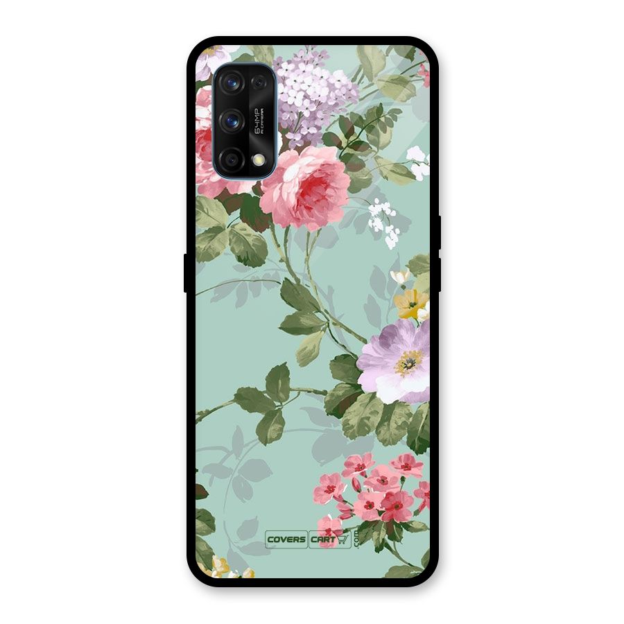 Desinger Floral Glass Back Case for Realme 7 Pro