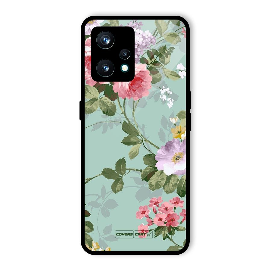 Desinger Floral Glass Back Case for Realme 9 Pro Plus 5G