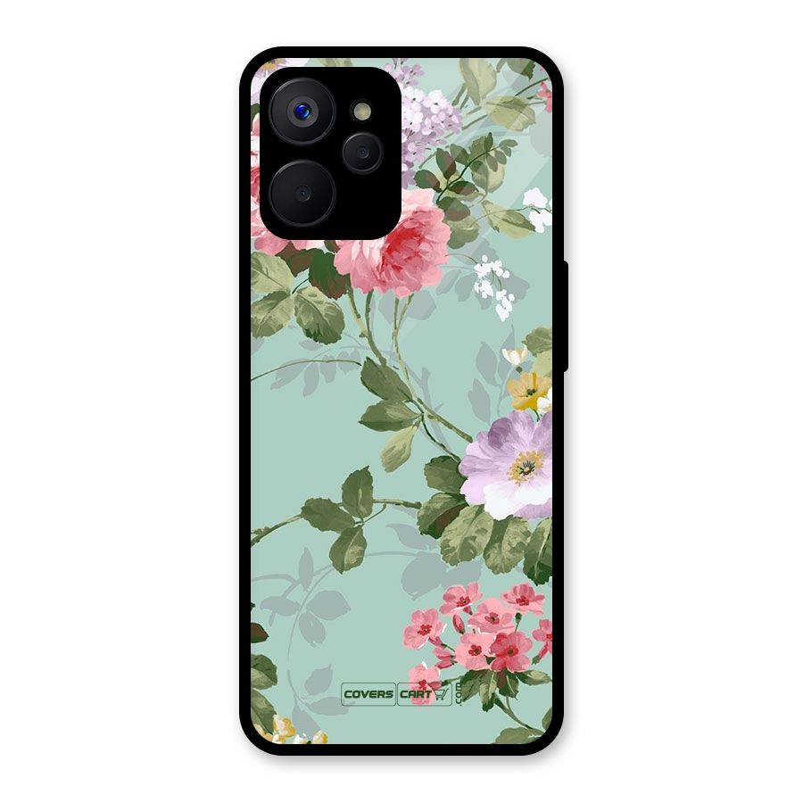 Desinger Floral Glass Back Case for Realme 9i 5G