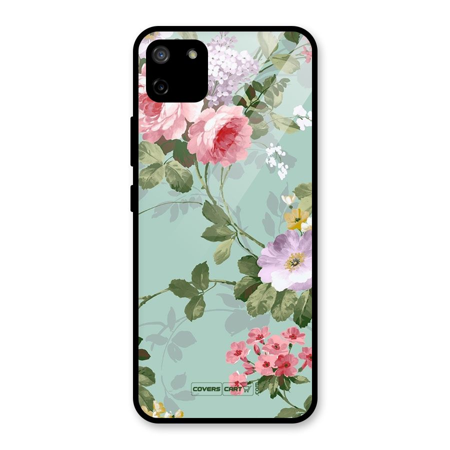 Desinger Floral Glass Back Case for Realme C11