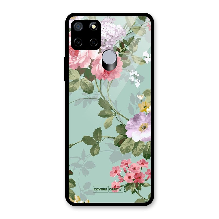 Desinger Floral Glass Back Case for Realme Narzo 20