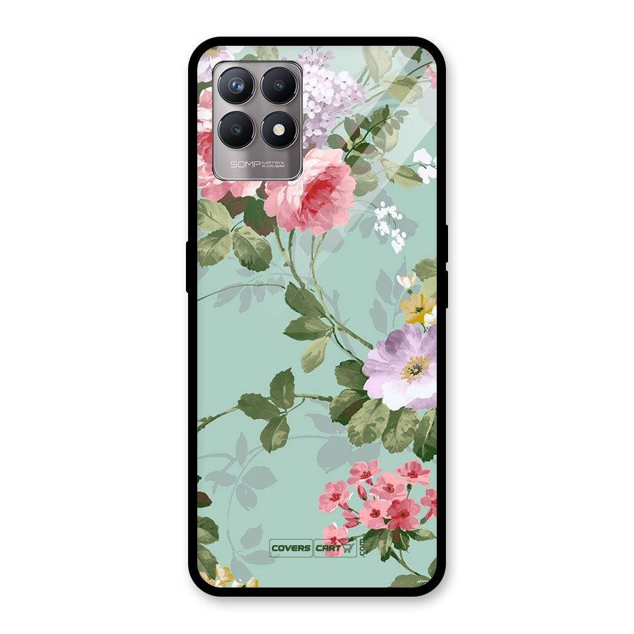 Desinger Floral Glass Back Case for Realme Narzo 50