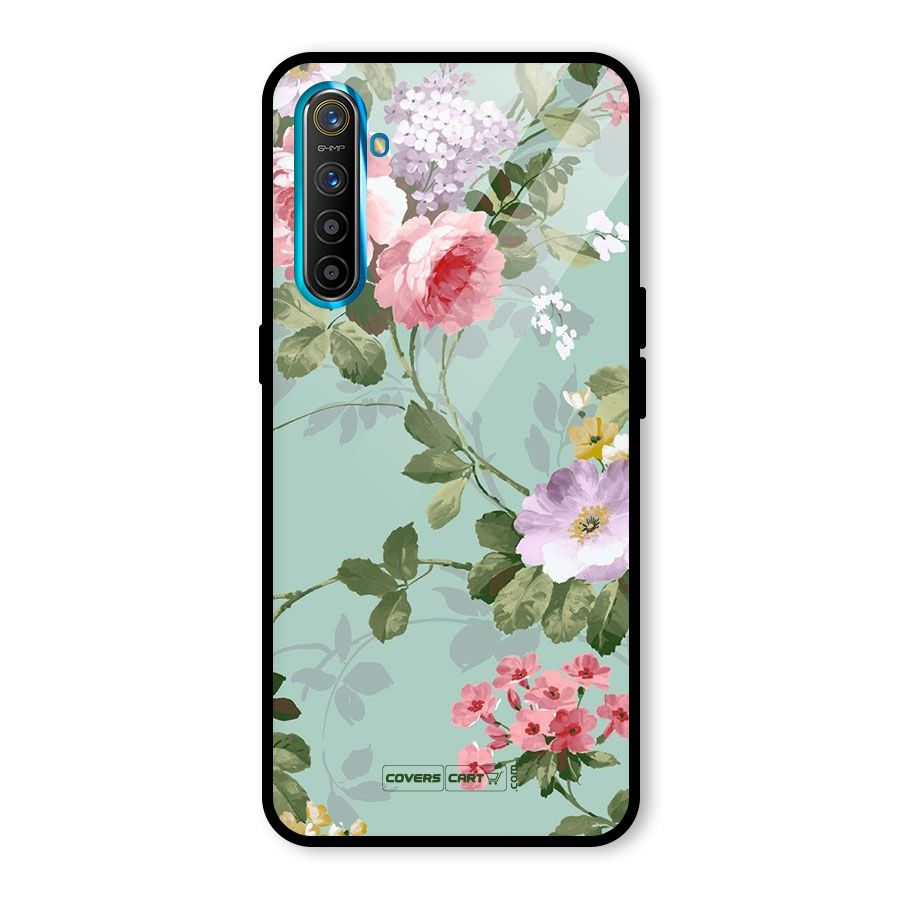 Desinger Floral Glass Back Case for Realme X2