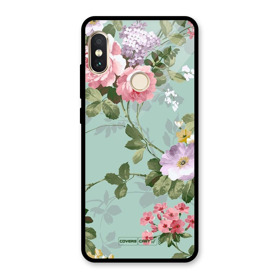 Desinger Floral Glass Back Case for Redmi Note 5 Pro